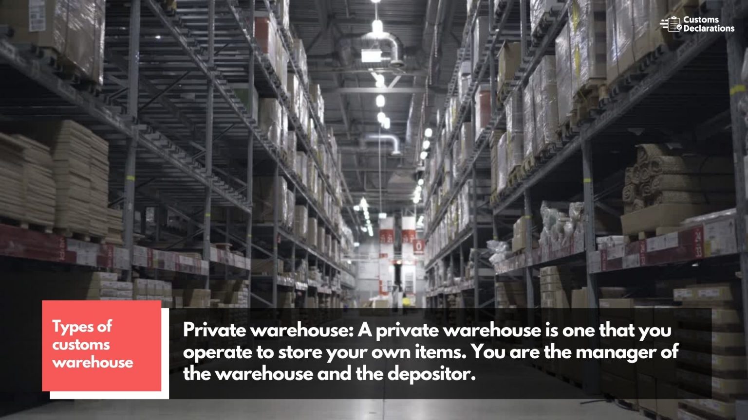 Customs Procedures A quick guide to using customs warehousing to